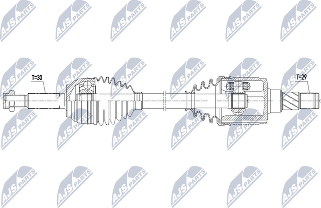 Полуось (привод в сборе, приводной вал) NTY для Tesla Model S I 2012-2026. Артикул NPW-CH-080