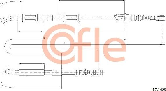 Трос ручника (тросик ручного тормоза) Cofle. Артикул 92.17.1425