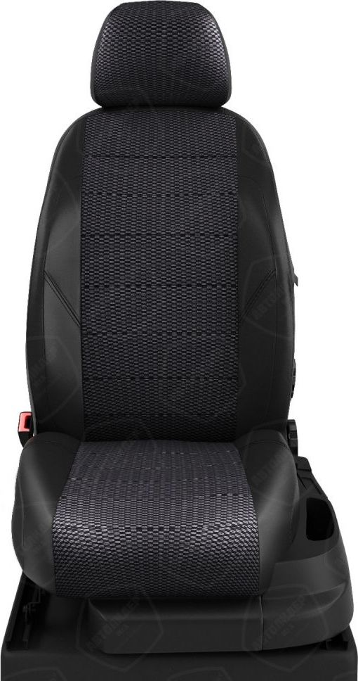 Чехлы Автолидер на сидения для BYD F3 седан, хэтчбек 2005-2026, цвет Черный/Рельсы. Артикул CR35-0101-KK7