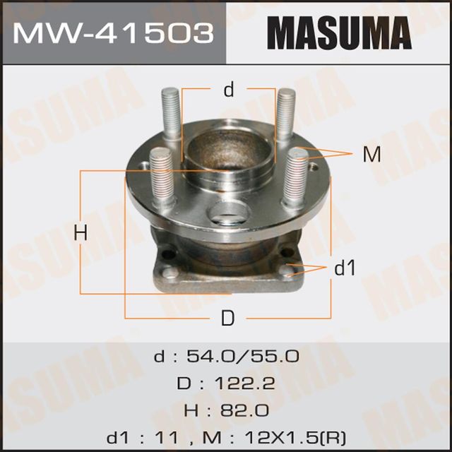 Ступичный подшипник (комплект) Masuma задний для Mazda 2 II (DE) 2007-2015. Артикул MW-41503