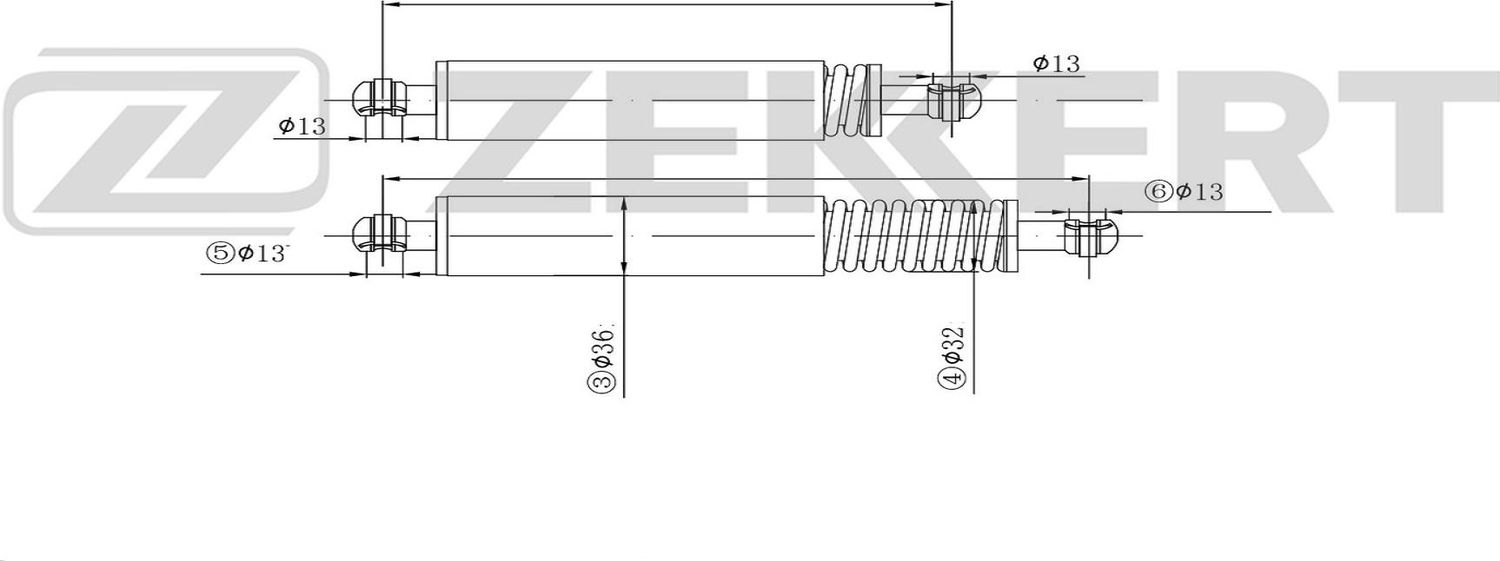 Амортизатор (упор) багажника Zekkert. Артикул GF-2577