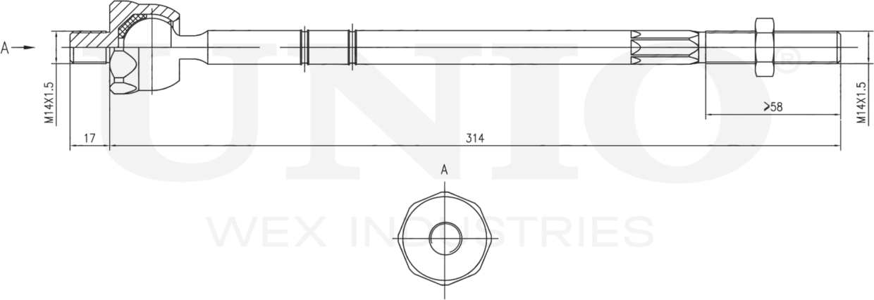 Тяга рулевая (Unio). Артикул SSP-30101