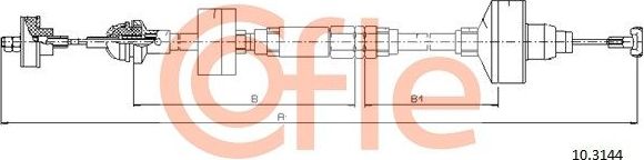 Трос сцепления Cofle для Volkswagen Caddy II 1995-2004. Артикул 92.10.3144