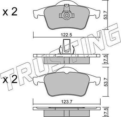 Тормозные колодки Trusting задние для Volvo S80 I 1998-2008. Артикул 357.0