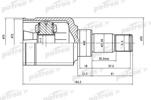 Шрус внутренний (граната) Patron. Артикул PCV1481
