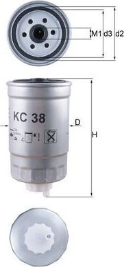 Топливный фильтр Mahle-Knecht. Артикул KC 38