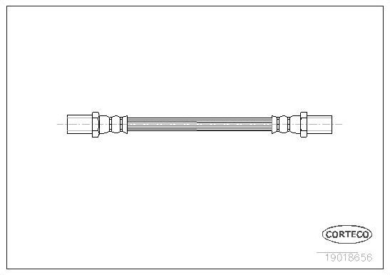 Тормозной шланг Corteco задний правый/левый для ВАЗ Samara (2108, 2109, 2113, 2114) 1986-2013. Артикул 19018656