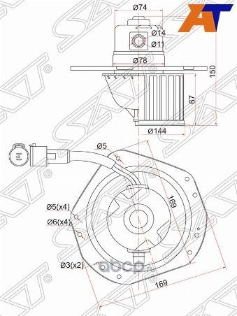 МОТОР ОТОПИЛЕЛЯ САЛОНА DAEWOO NEXIA 96- ST-9616869 (SAT). Артикул ST96168699