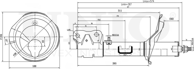 Амортизатор подвески (Unio). Артикул SAB-10023