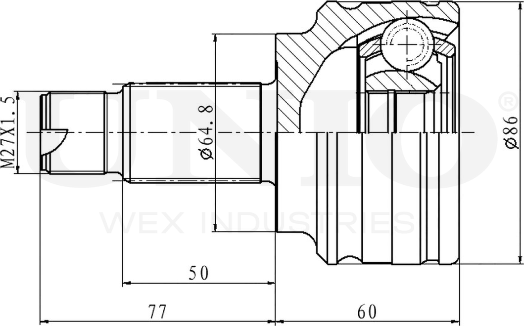 ШРУС наружный (Unio). Артикул CVJ-20235
