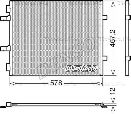 Радиатор кондиционера (конденсатор) Denso для Opel Vivaro A 2006-2014. Артикул DCN20042