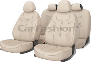 Чехлы универсальные CarFashion Mustang на сидения авто, цвет Бежевый/Бежевый/Бежевый. Артикул 10026