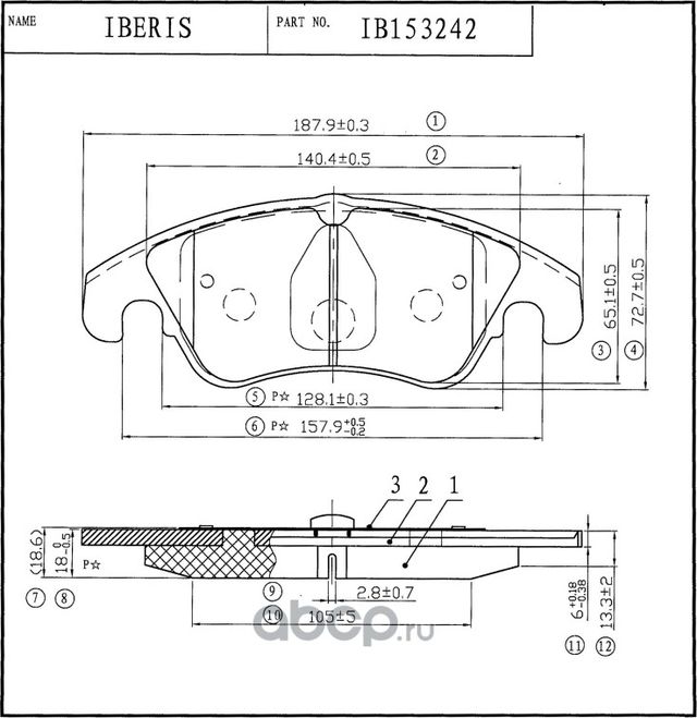 КОЛОДКИ ТОРМОЗНЫЕ ПЕР К-Т VAG A4, A6, Q5 (8RB) (Iberis). Артикул IB153242 