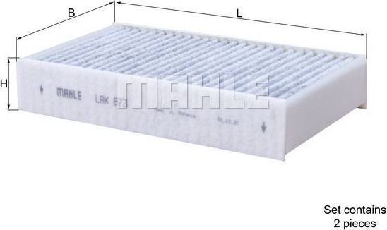 Салонный фильтр Mahle. Артикул LAK 873/S