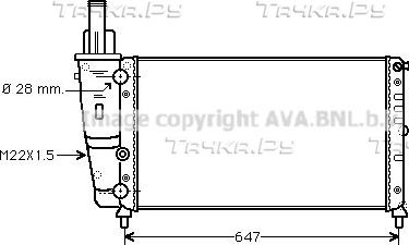 Радиатор охлаждения двигателя AVA. Артикул FTA2140