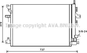 Радиатор кондиционера (конденсатор) AVA (алюминий). Артикул VOA5152D