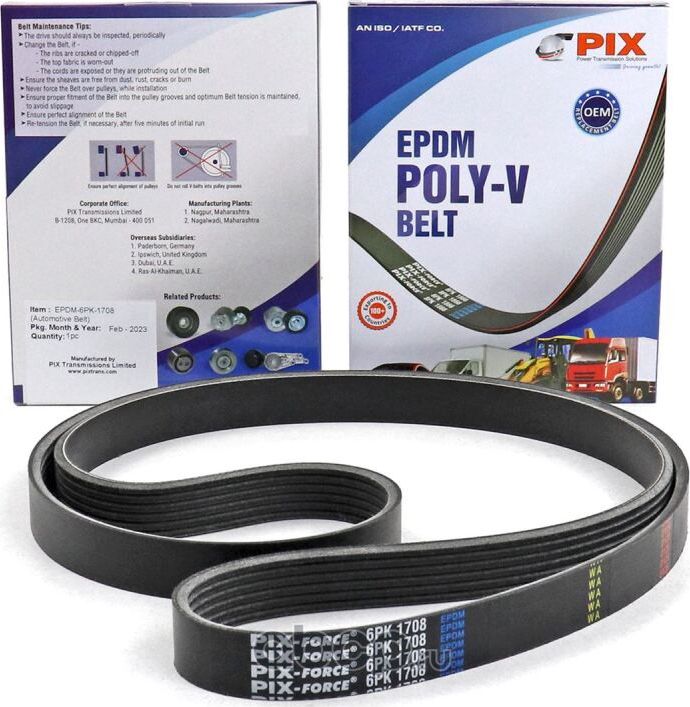 Ремень поликлиновый Citroen Berlingo, C4, C5, C8, Evasion, Xsara, Xsara Picasso (PIX). Артикул 6PK1708