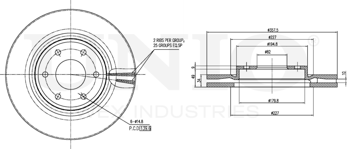 Диск тормозной (Unio). Артикул BRD-20525