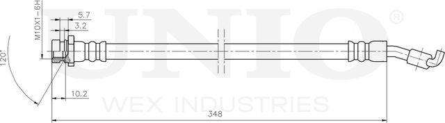Шланг тормозной (Unio). Артикул BRH-10084