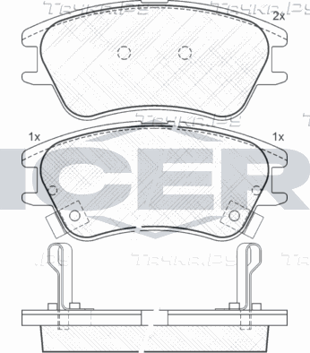 Тормозные колодки Icer. Артикул 181557