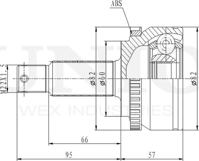 ШРУС наружный (Unio). Артикул CVJ-20207