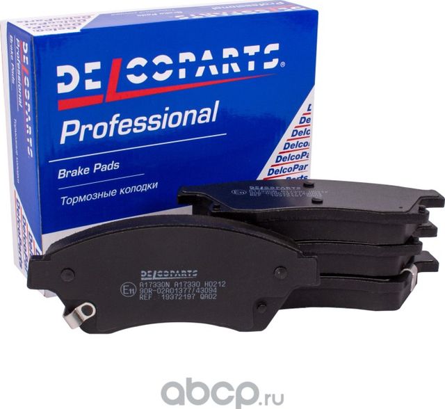 Колодки тормозные передние Chevrolet AVEO  CRUZE  Opel ASTRA J (Delcoparts). Артикул 19372197