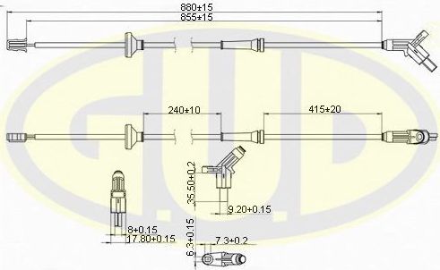 Датчик ABS G.U.D.. Артикул GABS01043