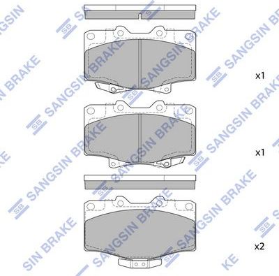Тормозные колодки Sangsin Hi-Q передние для Toyota 4Runner III 1995-2002. Артикул SP1420