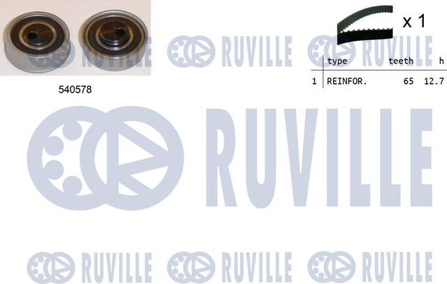 Ремень ГРМ с роликами (комплект) Ruville для Kia Joice 2000-2004. Артикул 550455