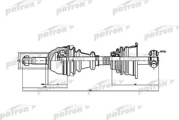 Полуось (привод в сборе, приводной вал) Patron. Артикул PDS1074