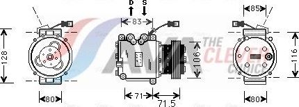 Компрессор кондиционера AVA ** CLEVER FIT ** для Honda Civic IV 1987-1995. Артикул HDAK009