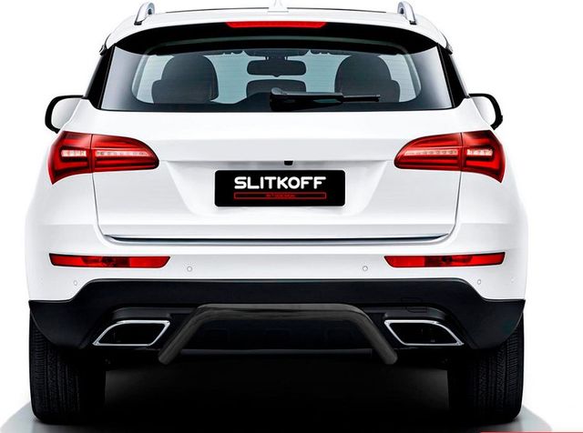 Защита Slitkoff заднего бампера d57 скоба для Zotye Coupa 2018-2026 Черная. Артикул ZOTCOP-007B