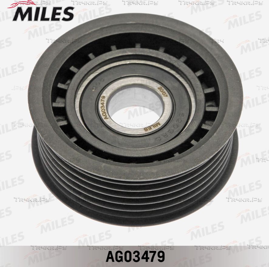 Направляющий (ведущий) ролик приводного поликлинового ремня Miles. Артикул AG03479