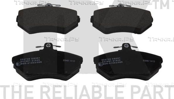Тормозные колодки NK передние для Volkswagen Passat B5 1996-2000. Артикул 224739