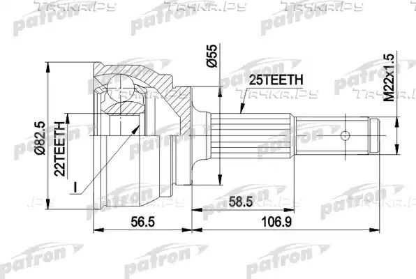 Шрус наружный (граната) Patron для Nissan Sunny N14 1990-1995. Артикул PCV1163