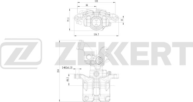 Тормозной суппорт Zekkert (Чугун) задний левый для Mazda 6 II (GH) 2007-2013. Артикул BS-8378