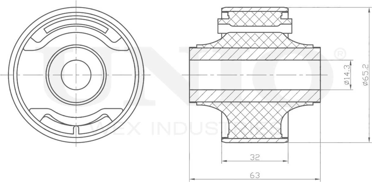 Сайлентблок рычага подвески (Unio). Артикул RMP-20183
