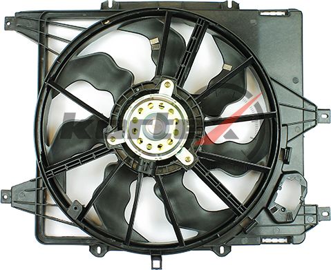 Вентилятор радиатора RENAULT LOGAN 04- A/C (LFc 0969) с кожухом с резистором (Kortex). Артикул KFD072