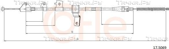 Трос ручника (тросик ручного тормоза) Cofle. Артикул 17.5069