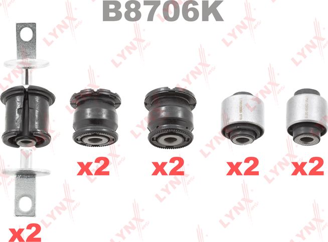 Сайлентблок заднего рычага подвески LYNXauto KIT. Артикул B8706K