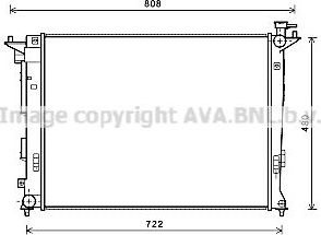 Радиатор охлаждения двигателя AVA. Артикул HY2285