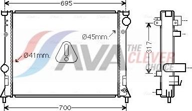 Радиатор охлаждения двигателя AVA ** CLEVER FIT ** для Chrysler 300C I 2004-2012. Артикул CR2138