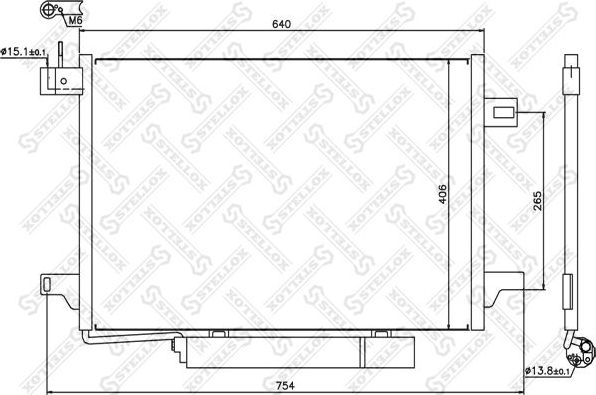 Радиатор кондиционера (конденсатор) Stellox. Артикул 10-45464-SX