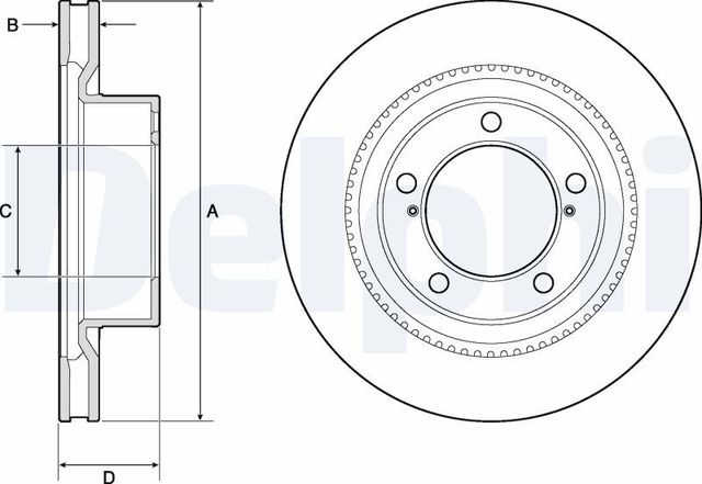 Тормозной диск Delphi для Lexus LX 570 2007-2021. Артикул BG9131