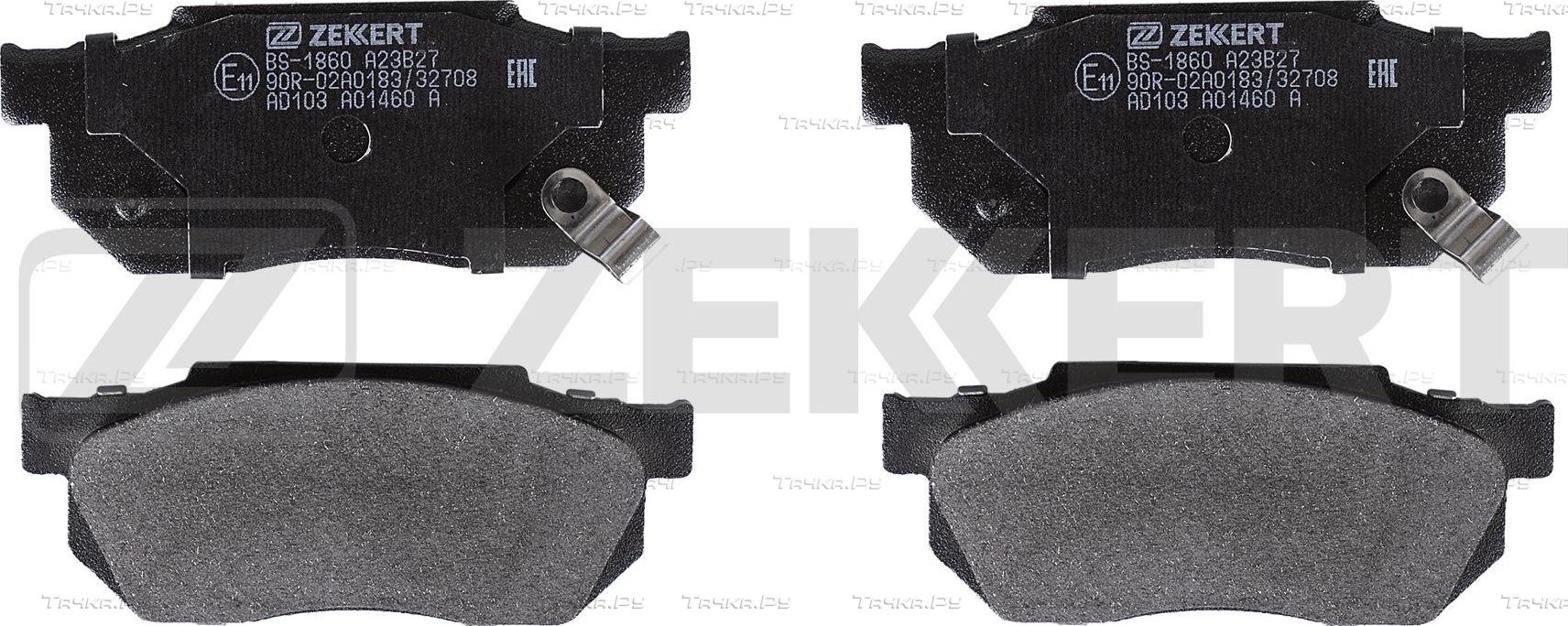 Тормозные колодки Zekkert передние для Honda CR-X II 1989-1992. Артикул BS-1860