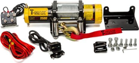 Лебёдка электрическая 12V T-MAX ATW PRO 3500lbs 1590 кг (Стальной трос). Артикул W0521