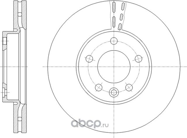 Диск тормозной вентилируемый (G-Brake). Артикул GR21819
