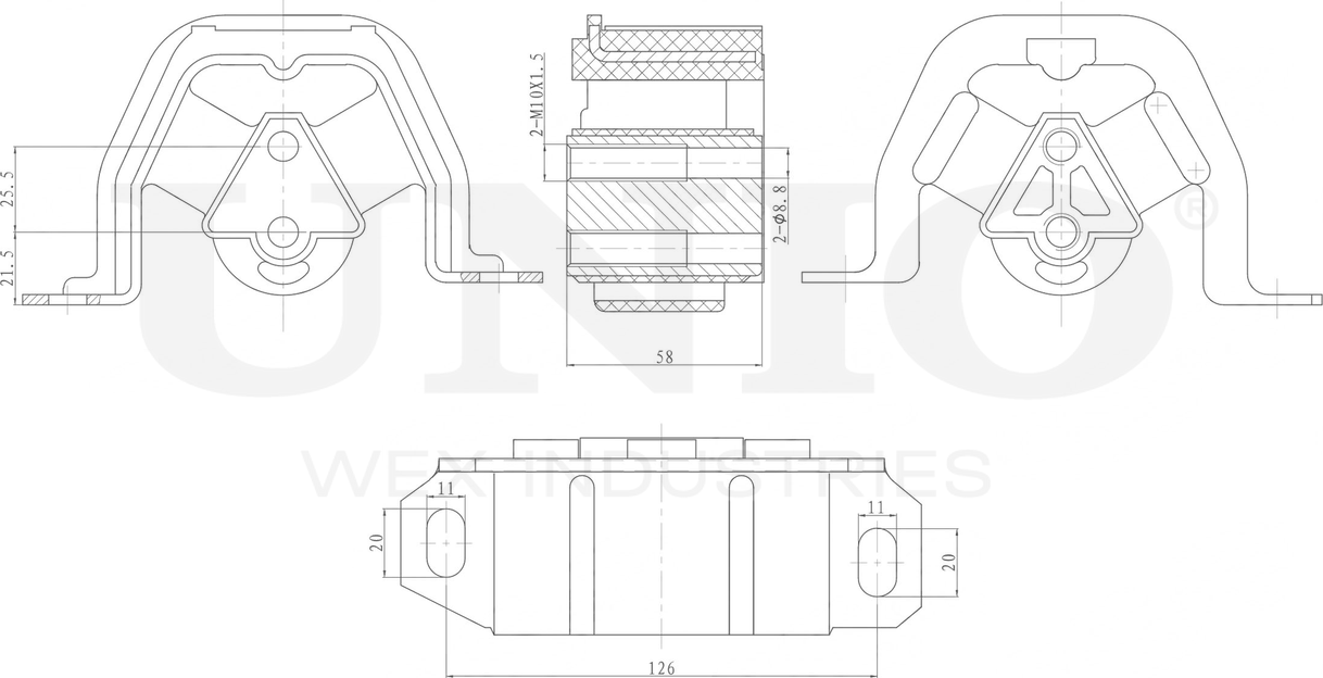 Опора двигателя (Unio). Артикул RMP-15052