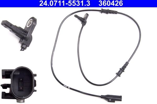Датчик ABS ATE. Артикул 24.0711-5531.3
