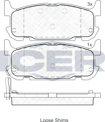 Тормозные колодки Icer для Mazda MX-5 II (NB) 1998-2005. Артикул 181738